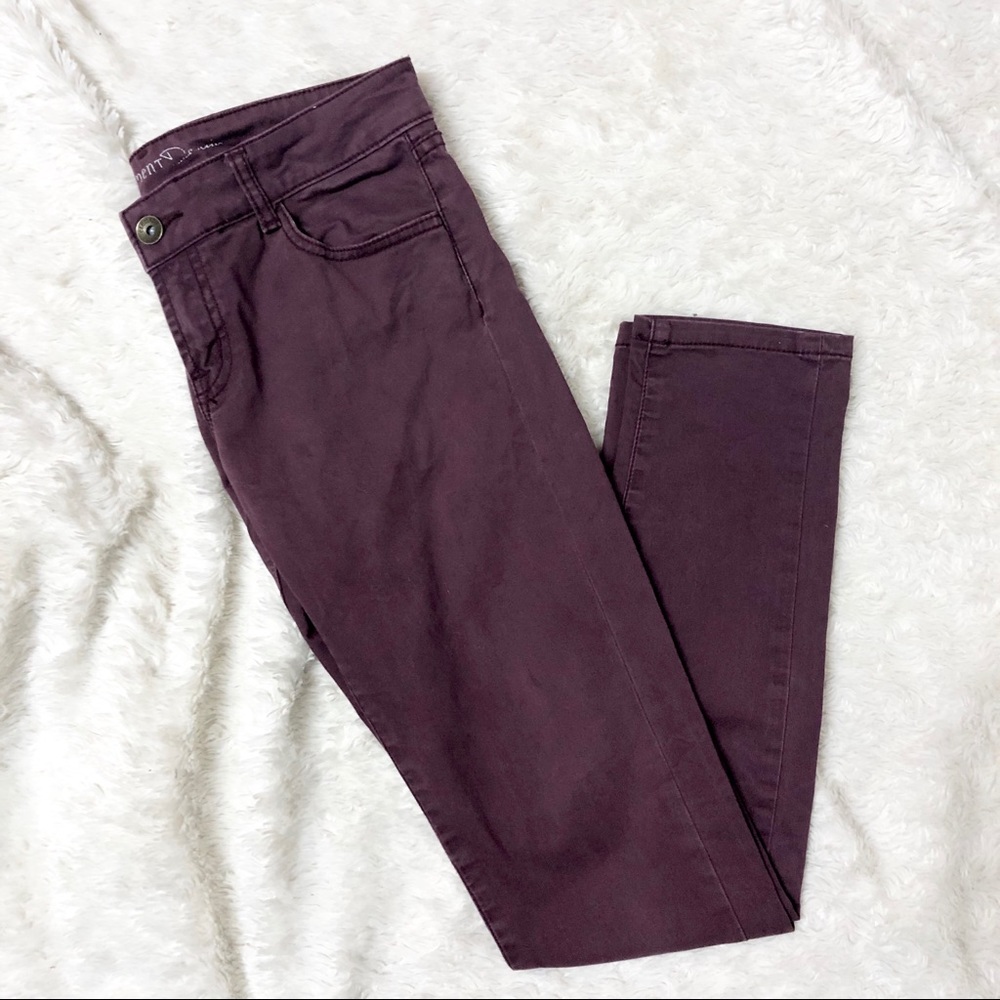Element Burgundy Mid Rise Skinny Denim Jeans